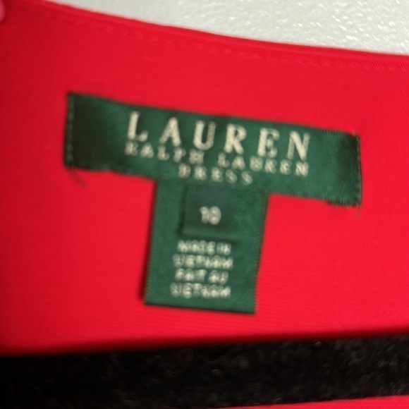 RALPH LAUREN Flattering Red Dress with Ruching on Sides Size  10 - Picture 5 of 5
